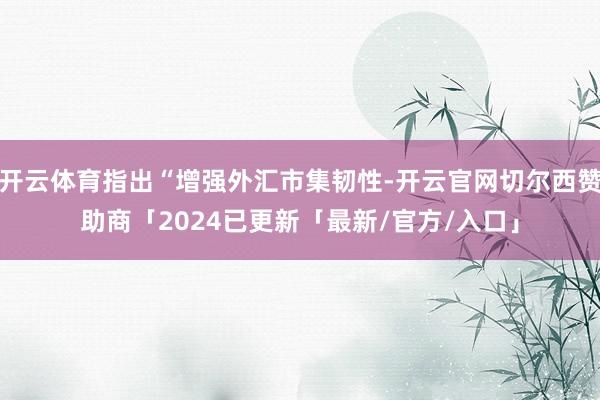 开云体育指出“增强外汇市集韧性-开云官网切尔西赞助商「2024已更新「最新/官方/入口」